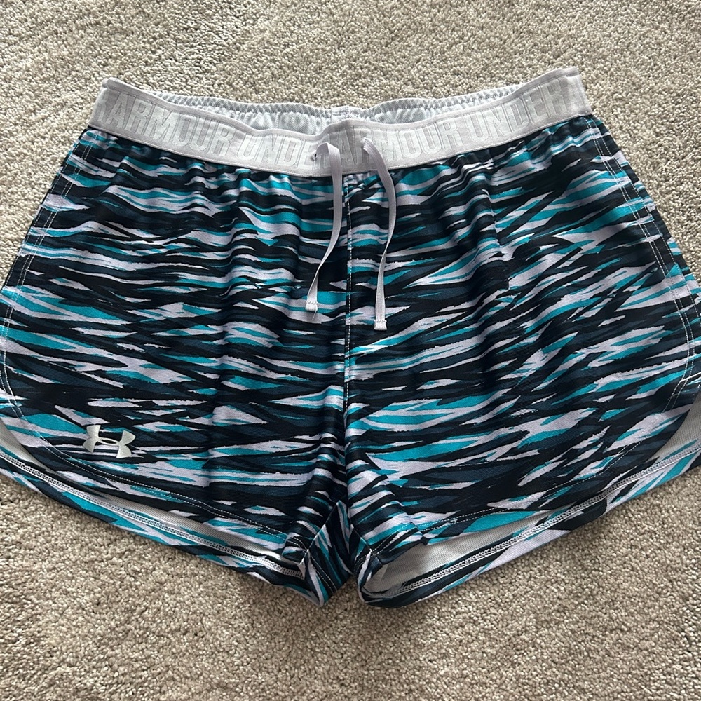 Under Armour Blue and Black Striped Shorts